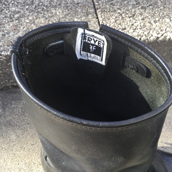 FRYE John Addison Style Black Engineer Motorcycle Boots Size 10 - Picture 12 of 14